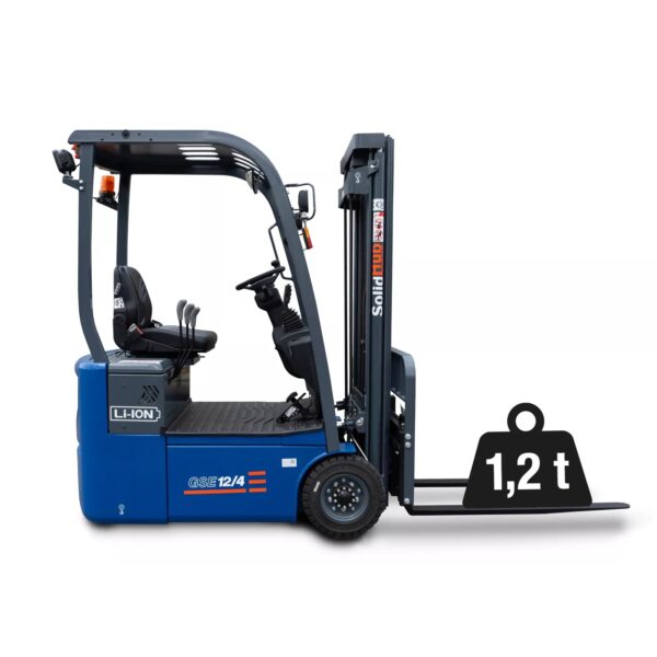 LI-ION Electric Forklift GSE12/4 incl. charger, load capacity 1.200 kg, SolidHub