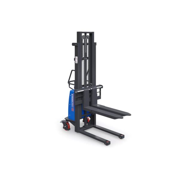 Semi-electric stacker HSE1000/3, B-goods, lifting height 85 - 3.000 mm, WLL 1.000 kg, SolidHub